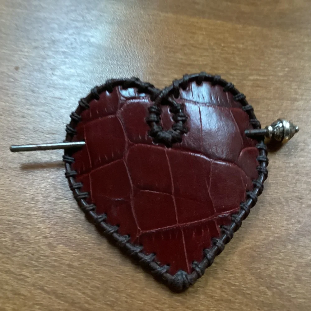 Vintage Rare Find Brighton Leather Heart Shape Accessory